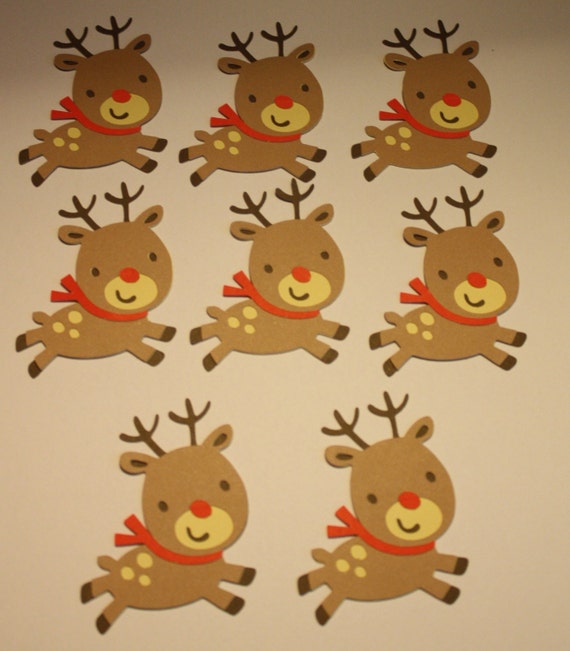 Cricut Die Cut Reindeer Set of 8 by creationbyheather on Etsy