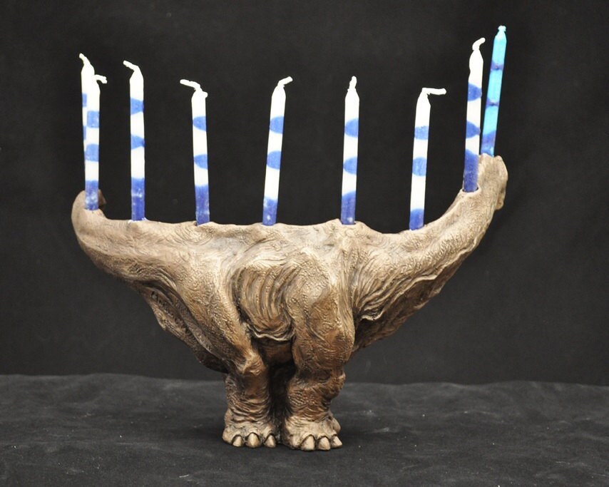 Dinosaur Menorah 'Menorahsaurus' by JAMinART on Etsy