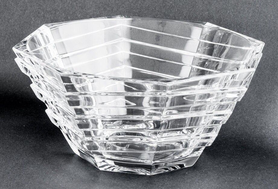 Large Crystal Bowl. Crystal Serving Bowl. Glass Bowl. Modern