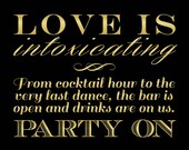 Love is Intoxicating Wedding Bar Printables - Instant Downloads