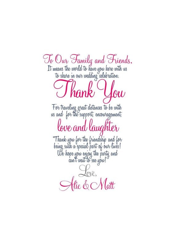 Wedding Thank You Wedding Welcome Letter Thank You by MSPrintables