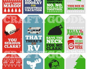 Christmas Vacation Quote Gift Tags | Printable | Typography