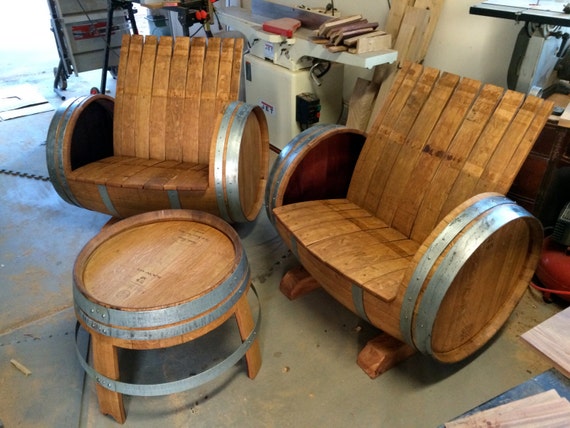 the crew 2 wine barrel chairs & 1 table free shipping in