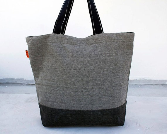 Canvas Tote solid grey grey print tote by SiennaBartolomei
