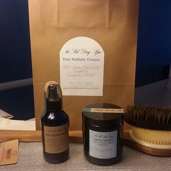 Dry Body Brushing Kit With Organic Detox Oil and by