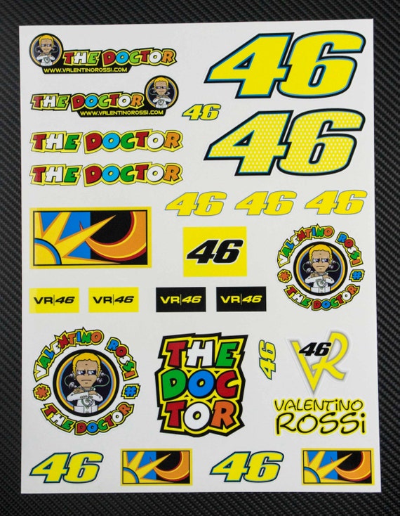 Valentino Rossi The Doctor 46 decal sheet motorbike stickers
