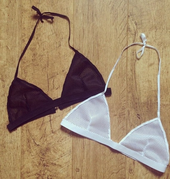 Mesh triangle bra by TiarJohnstonDesigns on Etsy