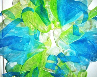 Basic mesh wreath, made upon purchase, mesh wreath, whimsical wreath, baby colors wreath