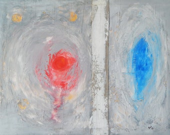 Modern Painting Abstract Textured Painting On Canvas Acrylic Mixed Media Grey Original Contemporary Wall Decor 27,6 x 19.7 in 70 x 50 cm