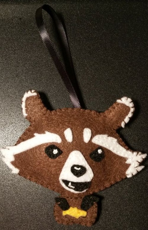 Rocket, Guardians of the Galaxy. Nerdy christmas ornaments! All Felt, super cute, custom orders available.