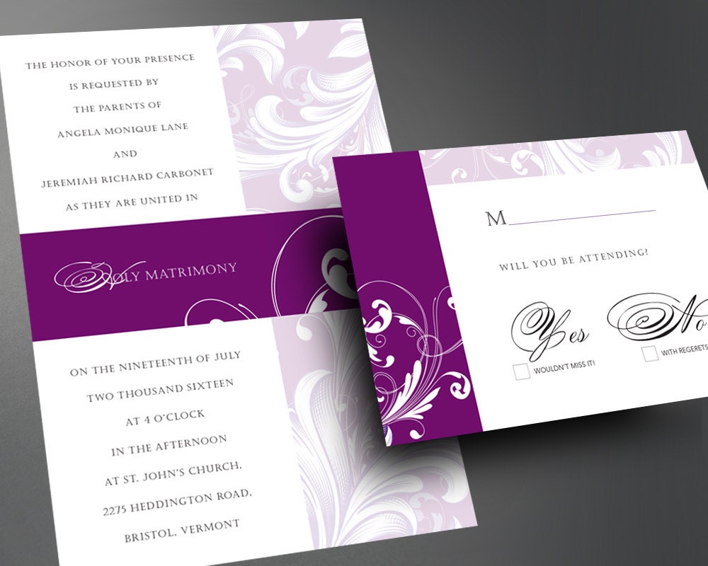 Wedding Invitation Pdf Printable Wedding Invitation Diy Wedding