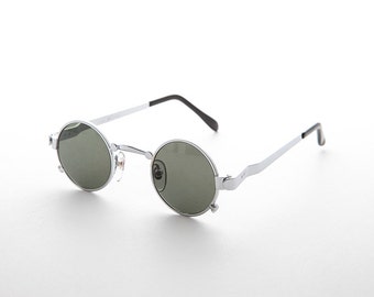 Small Round Spectacle Steampunk Hippie Sunglasses with Z Temple -Stitchpunk