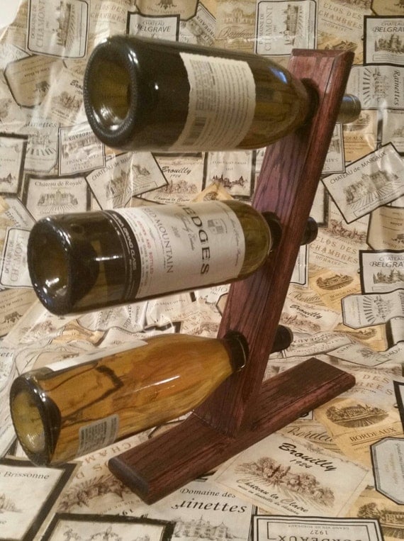 ThreeBottle Vertical TableTop Wine Rack by FranksFineFurniture