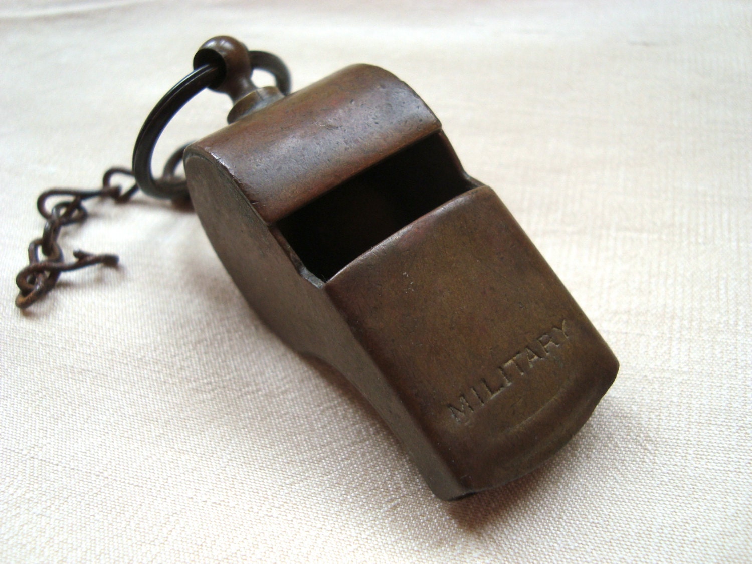 SALE Vintage WWII US Brass Military Whistle Officer Drill