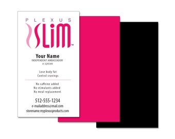 Simple Clean Plexus Slim Business Card and Advertising | Compliance Approved | Pink Back Version