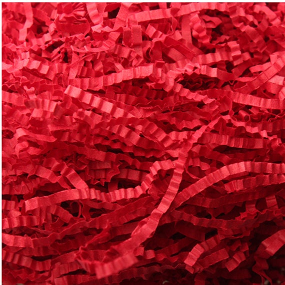 3.5 oz x Shredded paper / Red Crinkle Paper Shred / crinkle