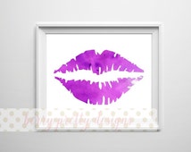 Popular items for watercolor lips on Etsy