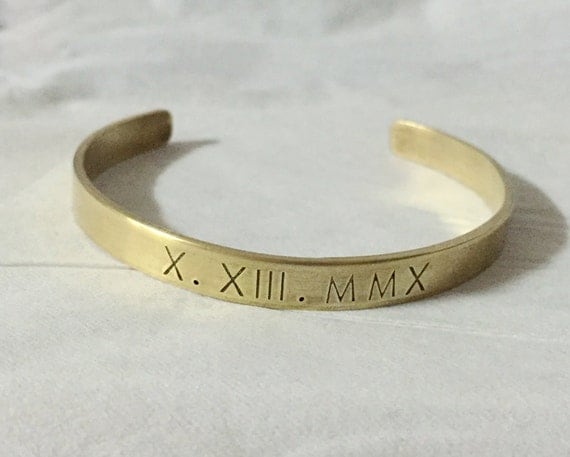 Roman Numeral Stainless Steel Bangle Large Roman Numeral Stainless Steel Bangle Large