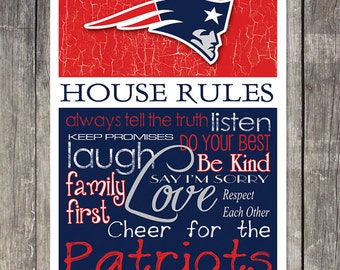 New England Patriots House Rules 4x4.1/2 Fridge Magnet