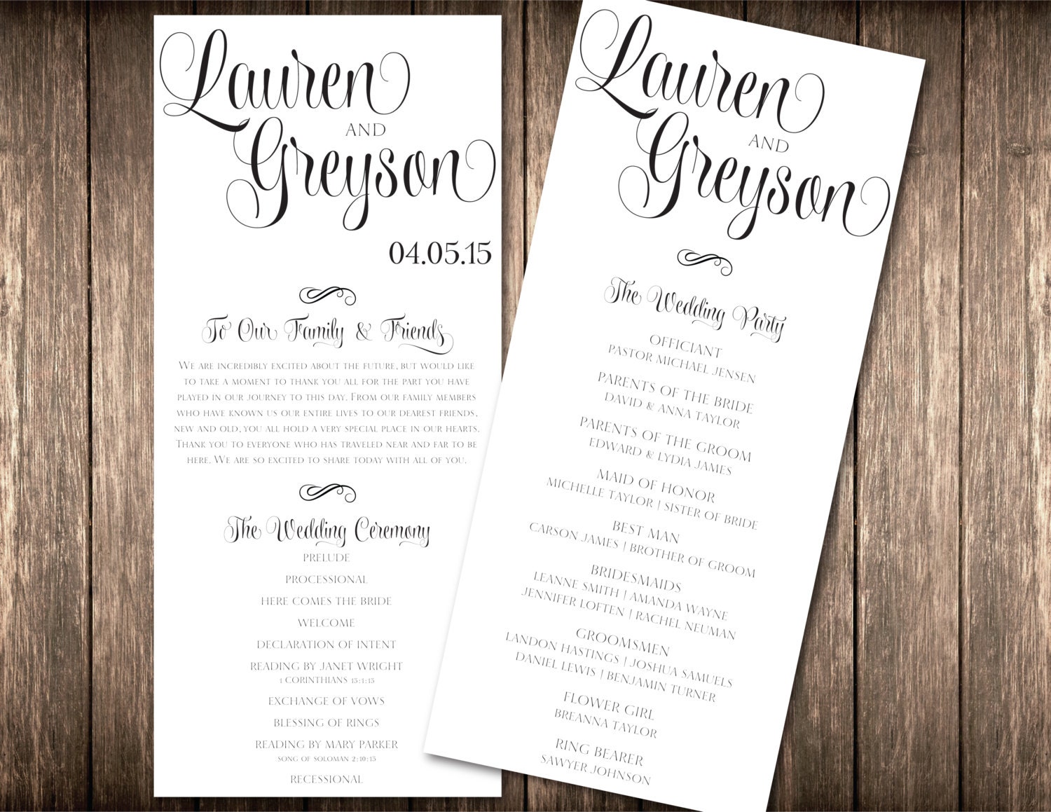 Printable Wedding Program DIY Wedding Program by TwinkDesigns34