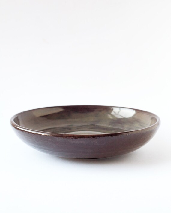 Large Stoneware Shallow Serving Bowl