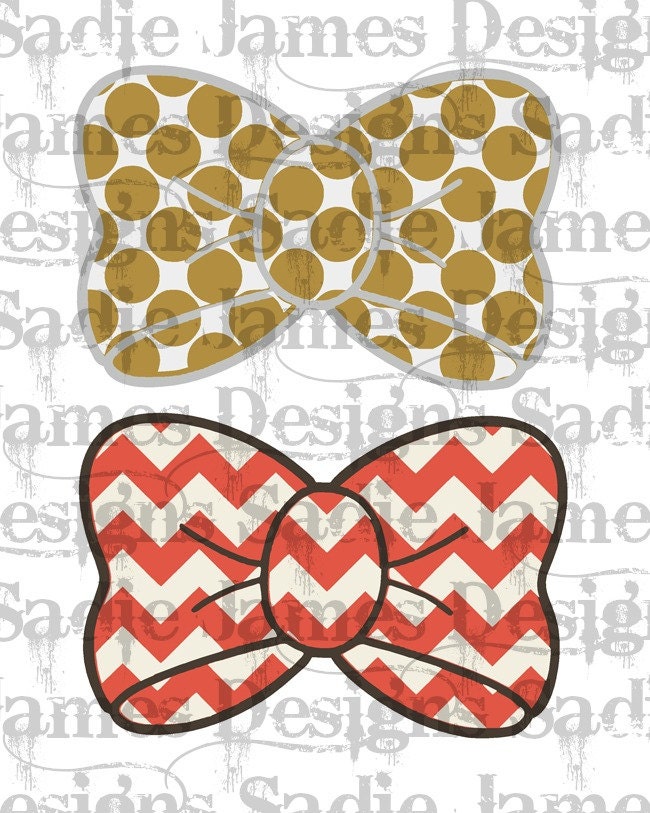 polka dot and chevron bow SVG and Silhouette Studio cutting