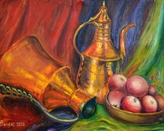 APPELS- SN1020-Original oil on canvas painting , or Reproduction,signed and limited editions of 250 pcs. on canvas or watercolor paper.