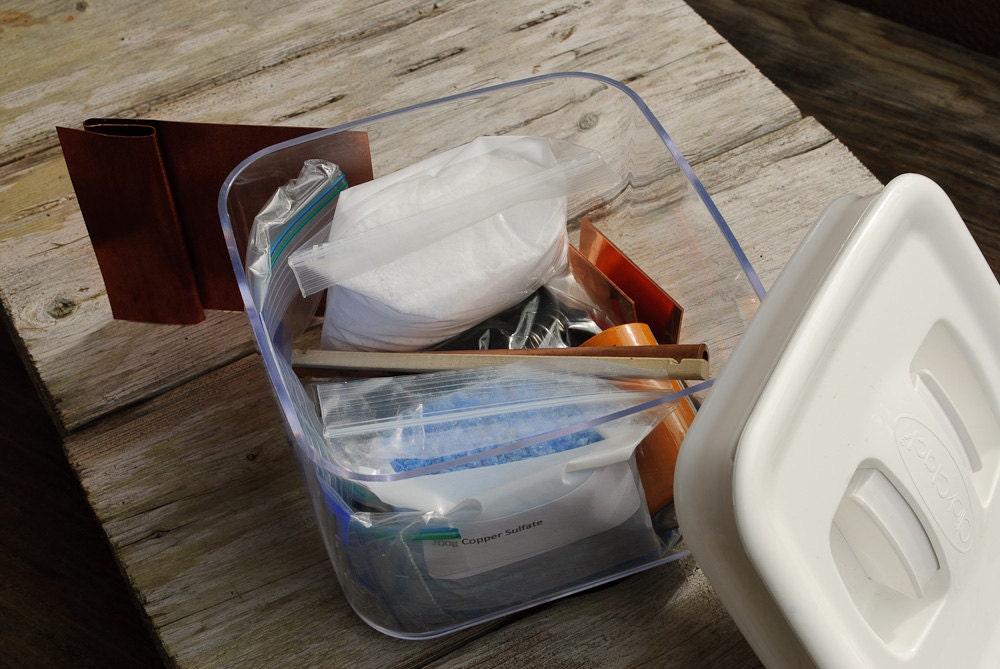 Basic ElectroEtching Copper Kit with a Battery includes