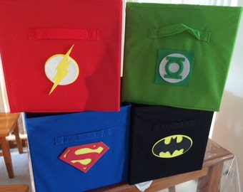 superhero toy bin