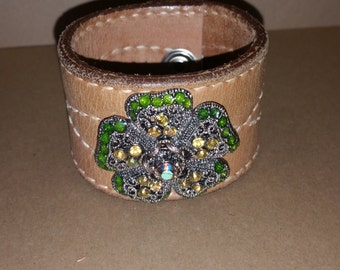 Popular items for wide leather cuff on Etsy