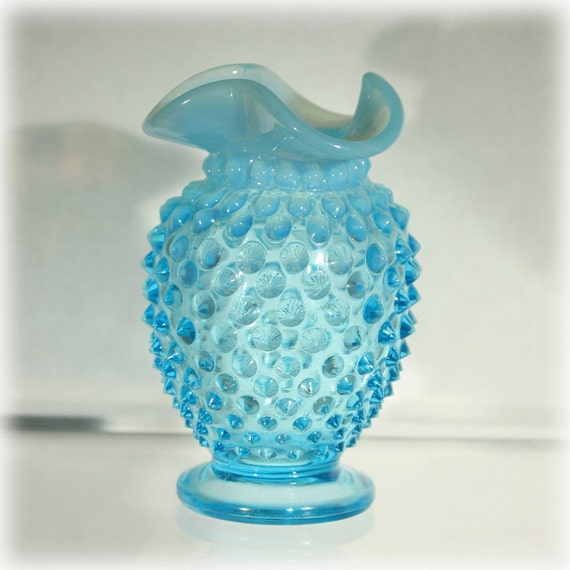 Fenton Vase Bud Vase Aqua Blue Hobnail by SalamanderAlley2 on Etsy