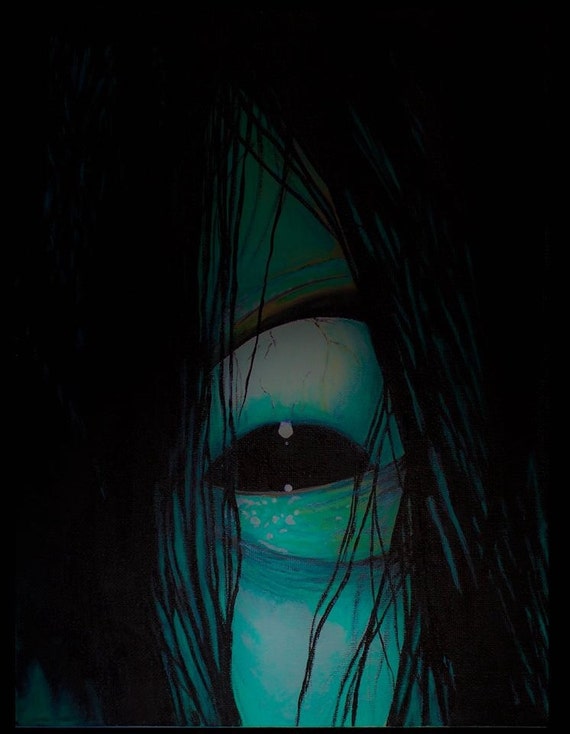 The grudge art print horror art Japanese horror by Grimmslabyrinth