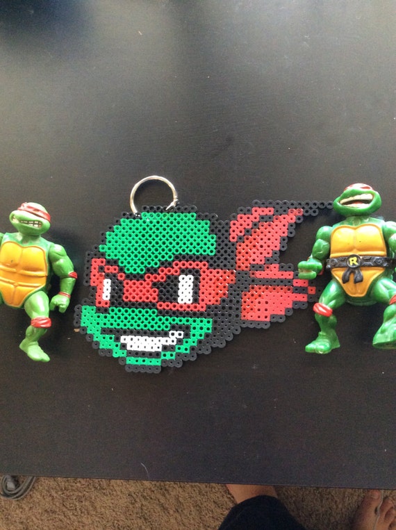 Ninja turtle keychain Perler beads handmade