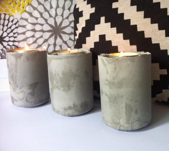 Items similar to Concrete candle holder on Etsy