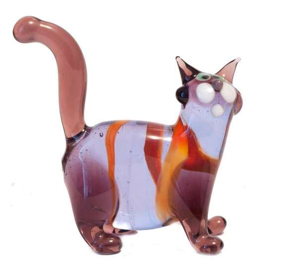 hand blown glass cat