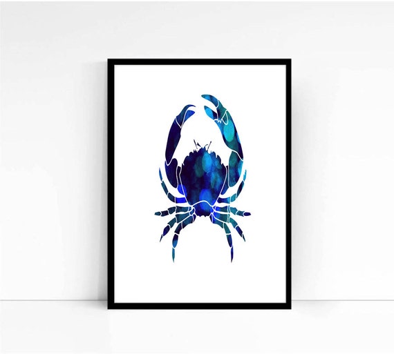 Crab Print Art Geometric Crab Baby Nursery by mixarthouse on Etsy