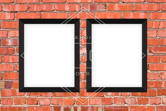 Download Items similar to Two 8x10 Frames Mock Up, Poster Mockup, Red Brick Wall Product Mockup, Empty ...