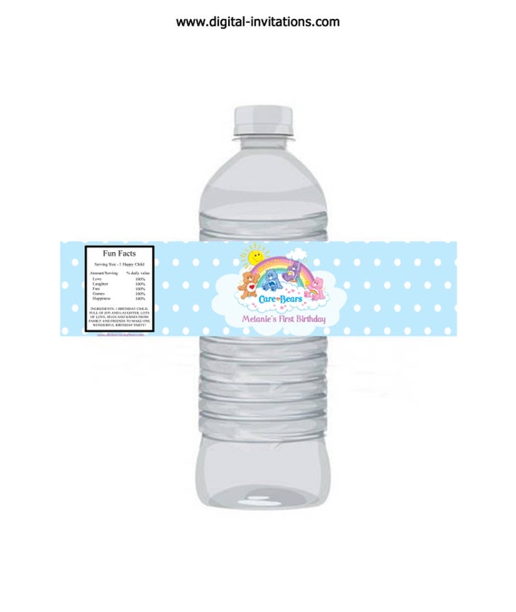 Care Bears Water Bottle Labels