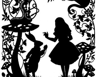 Items similar to Alice In Wonderland Paper Cut! on Etsy