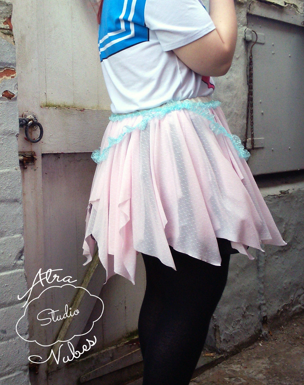 Fairy Kei Skirt Pastel Cotton Candy Pink Lightweight Overskirt