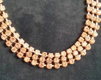 Vintage Three Strand Rhinestone Choker