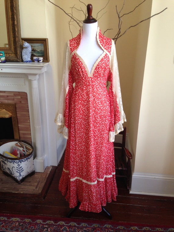 Vintage Jessica San Francisco Gunne Sax Red Prairie by BeesKneesNC