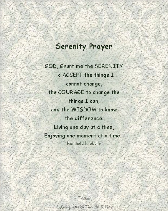 printable copy of the serenity prayer