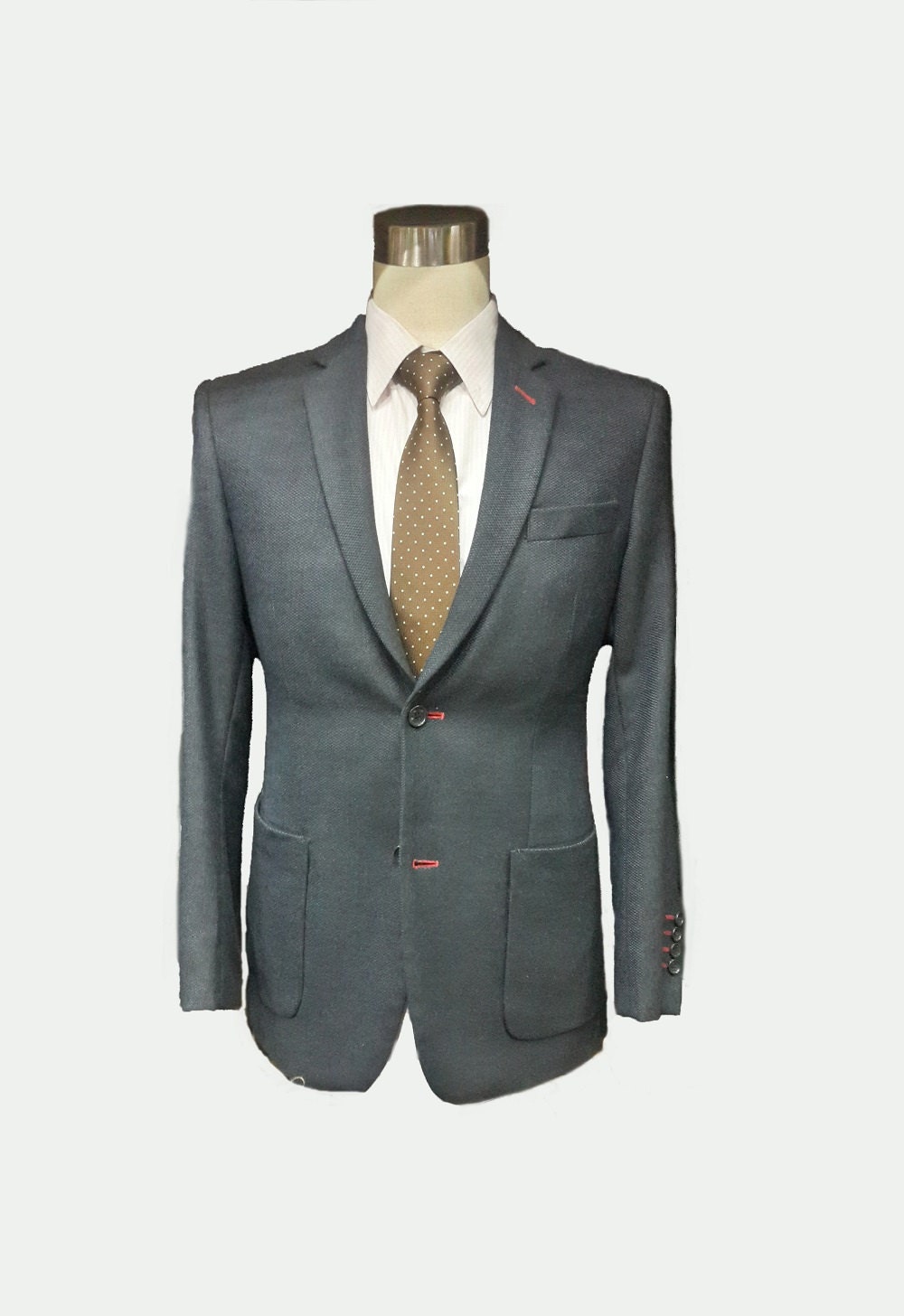 Men's Custom Suit/ Full canvas/ Super 100s/ Wool Gray