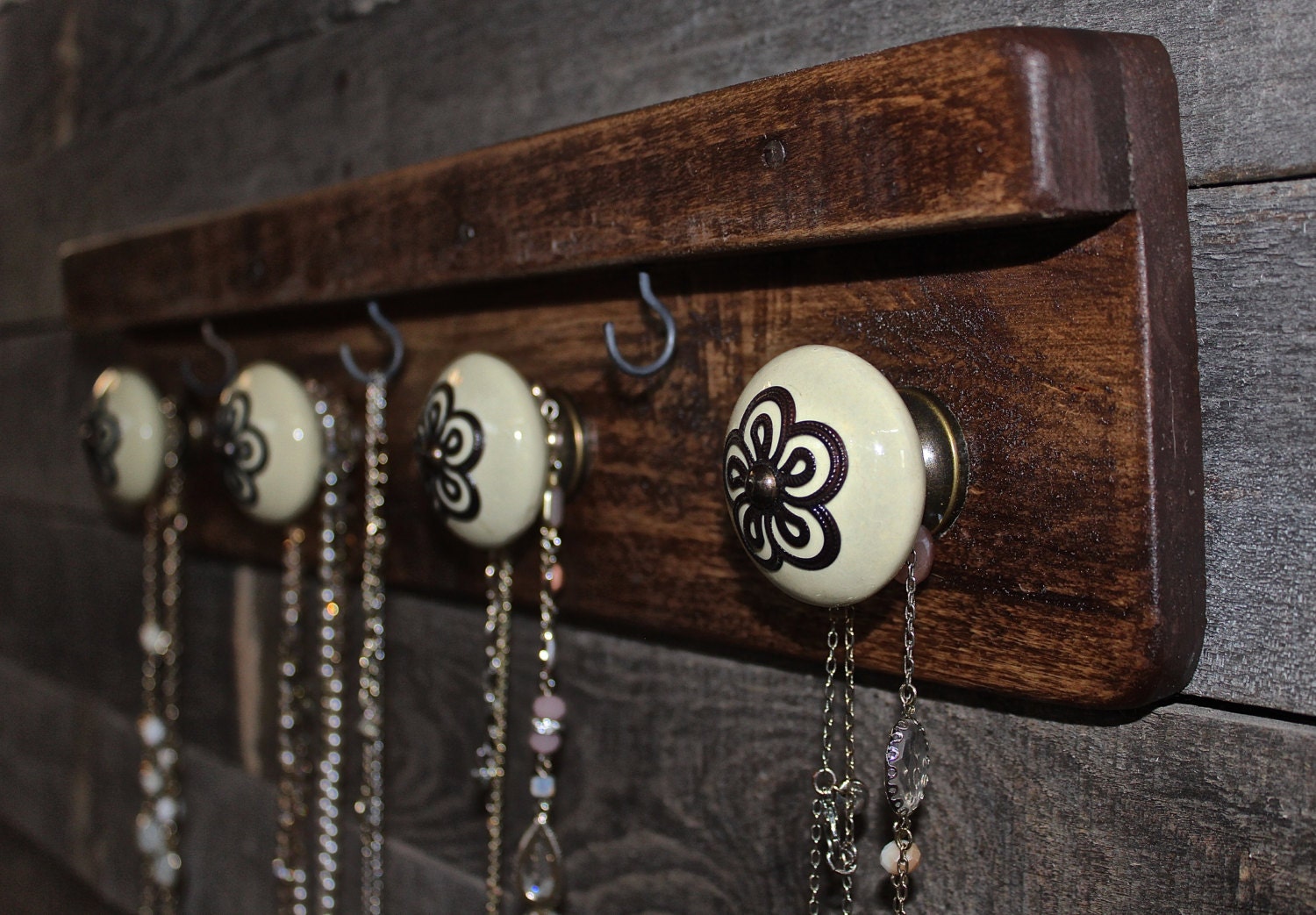 Rustic Reclaimed Wood Jewelry Hanger