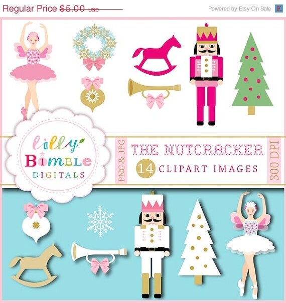 50% off Nutcracker clipart Christmas sugar plum fairy, ballet clip art INSTANT DOWNLOAD Il_570xn
