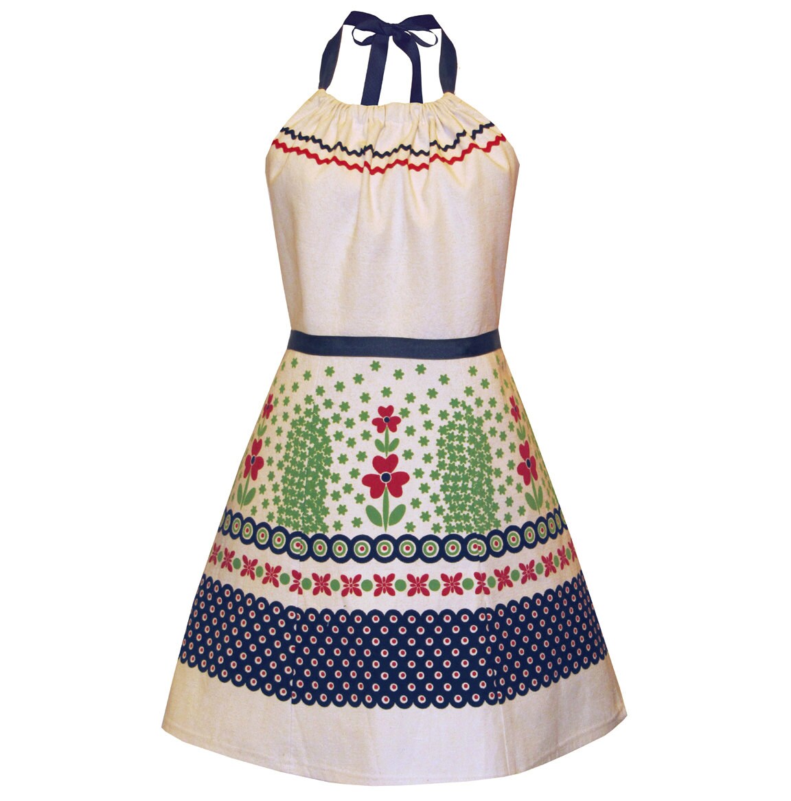 polish pottery full apron blue hand by madewithlovebyhannah