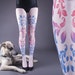 Tattoo Tights Day of the Dead garters print Nude Color 
