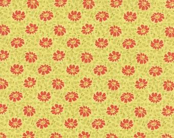 SALE - Somerset - Floral Swirls in Citron Green: sku 20232-12 cotton quilting fabric by Fig Tree for Moda Fabrics - 1 yard