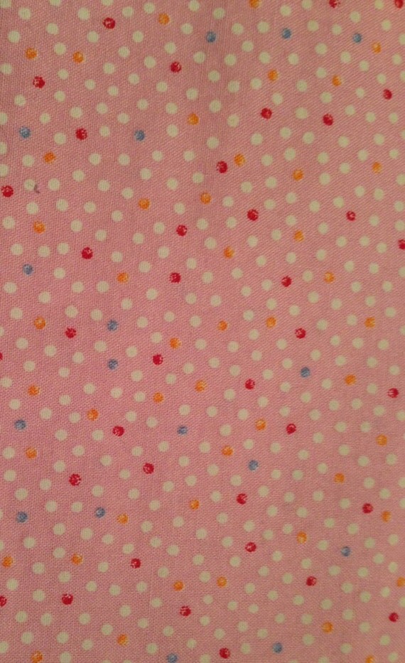 Pink Multicolored Polka Dot Fabric Two by Emmascloset1 on Etsy